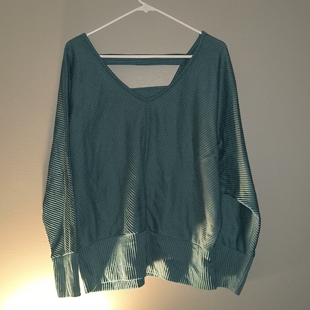Just Be Teal V-Neck Women's Hoodie